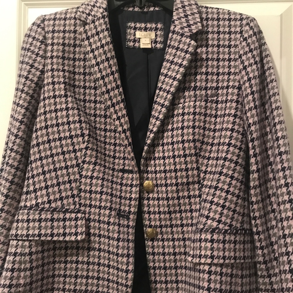J crew houndstooth boyfriend blazer